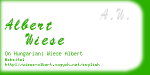 albert wiese business card